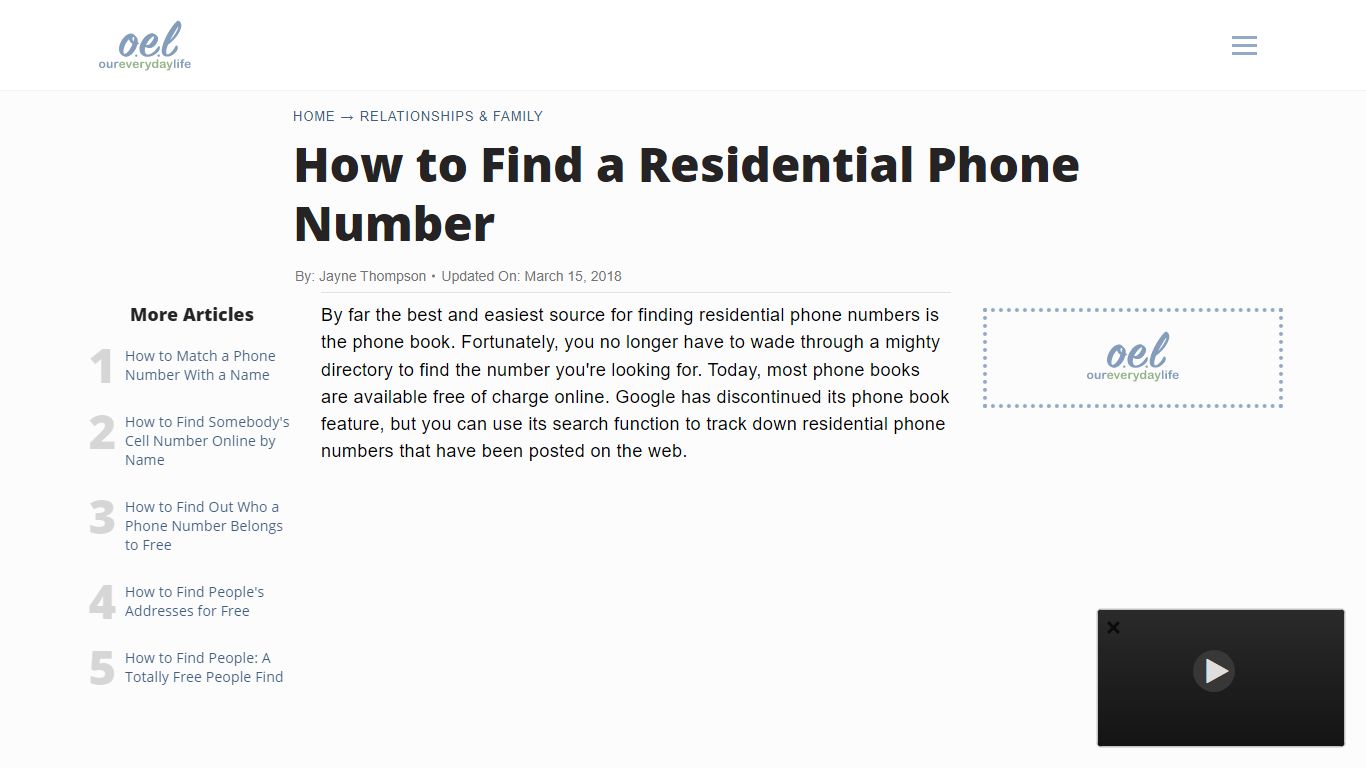 How to Find a Residential Phone Number | Our Everyday Life